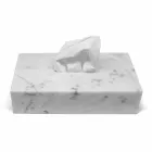 Porta Fazzoletti Moderno in Marmo Bianco di Carrara Made in Italy - Rafa Viadurini