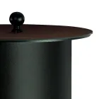 Porta Pellet Cilindrico con Coperchio in Diverse Finiture Made in Italy - Fenicottero Viadurini