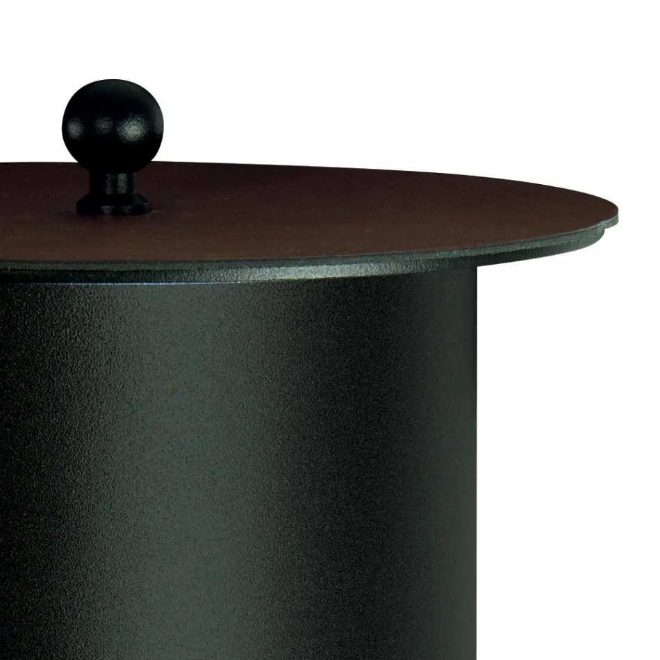 Porta Pellet Cilindrico con Coperchio in Diverse Finiture Made in Italy - Fenicottero Viadurini
