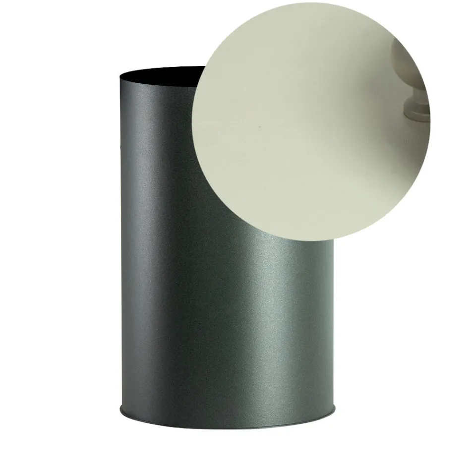 Porta Pellet Cilindrico con Coperchio in Diverse Finiture Made in Italy - Fenicottero Viadurini