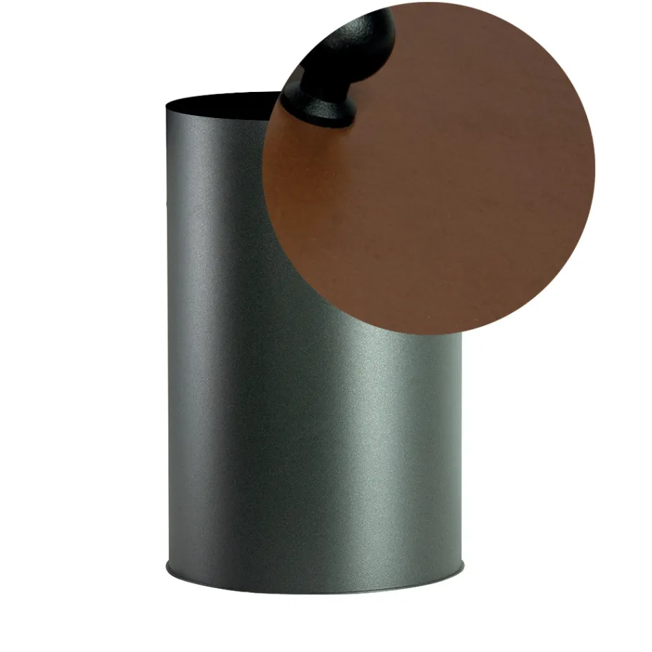 Porta Pellet Cilindrico con Coperchio in Diverse Finiture Made in Italy - Fenicottero Viadurini