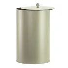 Porta Pellet Cilindrico con Coperchio in Diverse Finiture Made in Italy - Fenicottero Viadurini