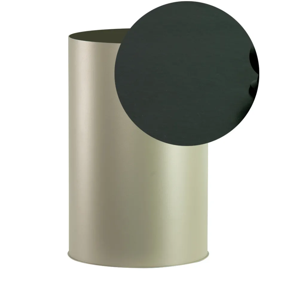 Porta Pellet Cilindrico con Coperchio in Diverse Finiture Made in Italy - Fenicottero Viadurini