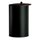 Porta Pellet Cilindrico con Coperchio in Diverse Finiture Made in Italy - Fenicottero Viadurini