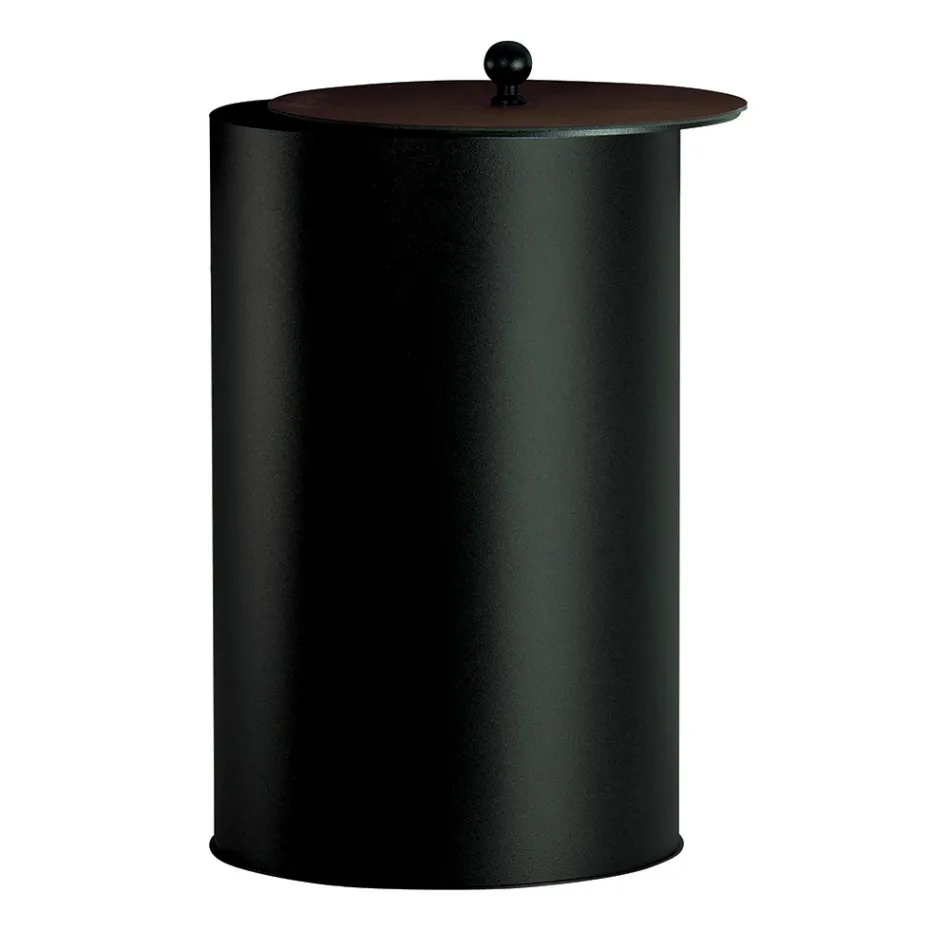 Porta Pellet Cilindrico con Coperchio in Diverse Finiture Made in Italy - Fenicottero Viadurini