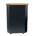 Porta Pellet in Metallo con Ruote e Coperchio in Legno Made in Italy - Bisonte
