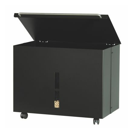Porta Pellet in Metallo con Ruote e Coperchio Made in Italy - Gazza Viadurini