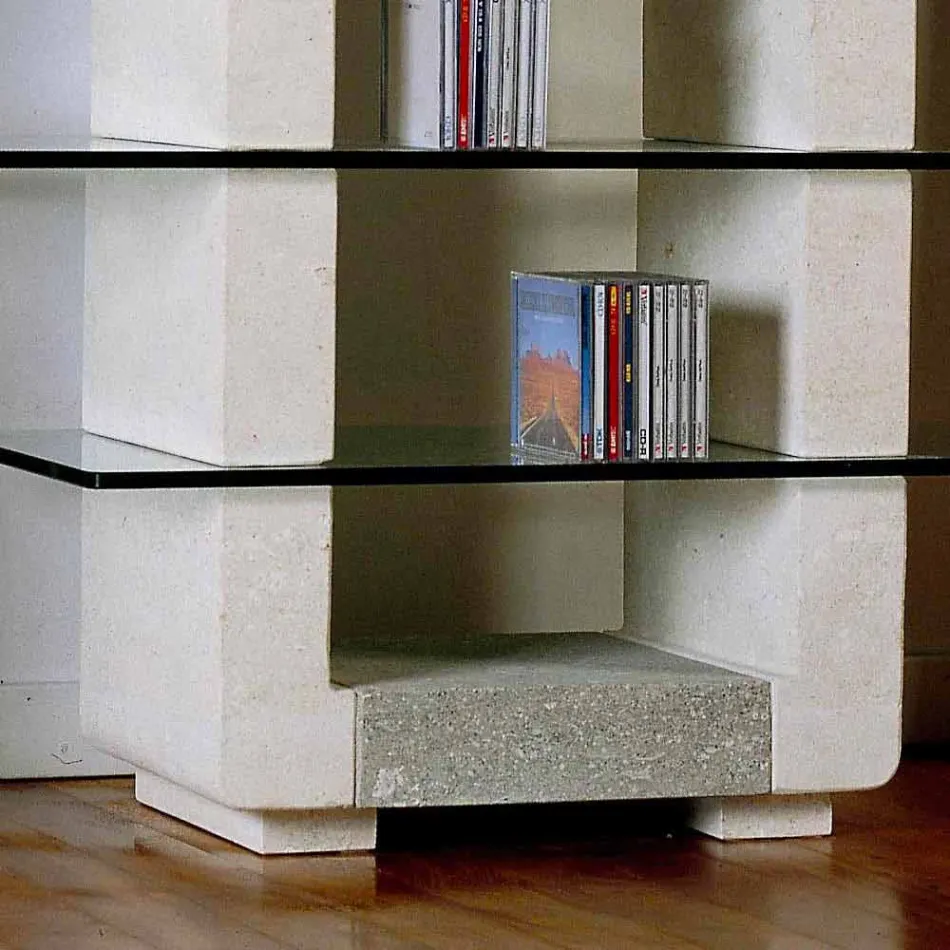 Porta Tv hi-fi in pietra e cristalli dal design moderno Xeni Viadurini