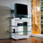 Porta TV modulare in pietra e cristallo di design moderno Agnes Viadurini