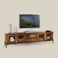 Porta Tv Stile Classico in Legno con Ante in Vetro Made in Italy - Richard