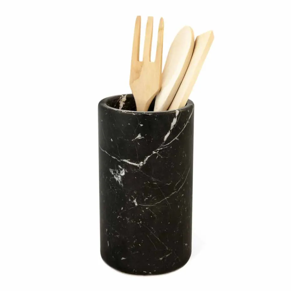Porta Utensili da Cucina in Marmo Bianco Grigio o Nero Made in Italy - Tulvio Viadurini
