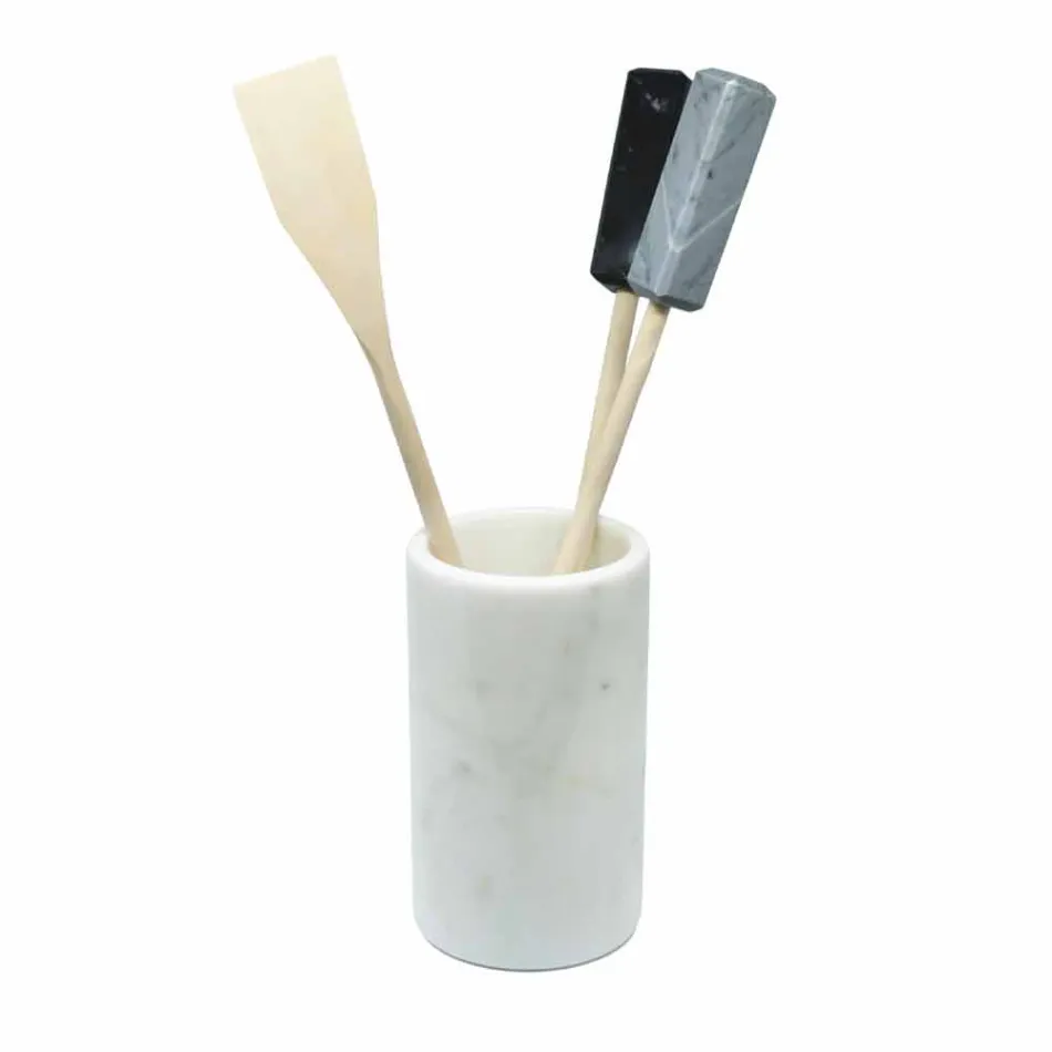 Porta Utensili da Cucina in Marmo Bianco Grigio o Nero Made in Italy - Tulvio Viadurini