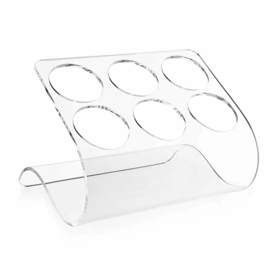 Portabottiglie da Appoggio per 6 Bottiglie in Plexiglass Trasparente - Tanatin Viadurini