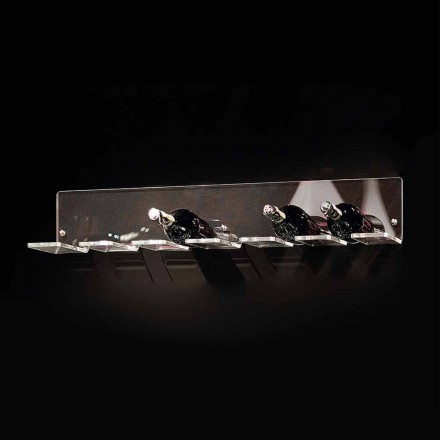 Portabottiglie da Parete per 6 Bottiglie in Plexiglass Made in Italy - Canberra Viadurini