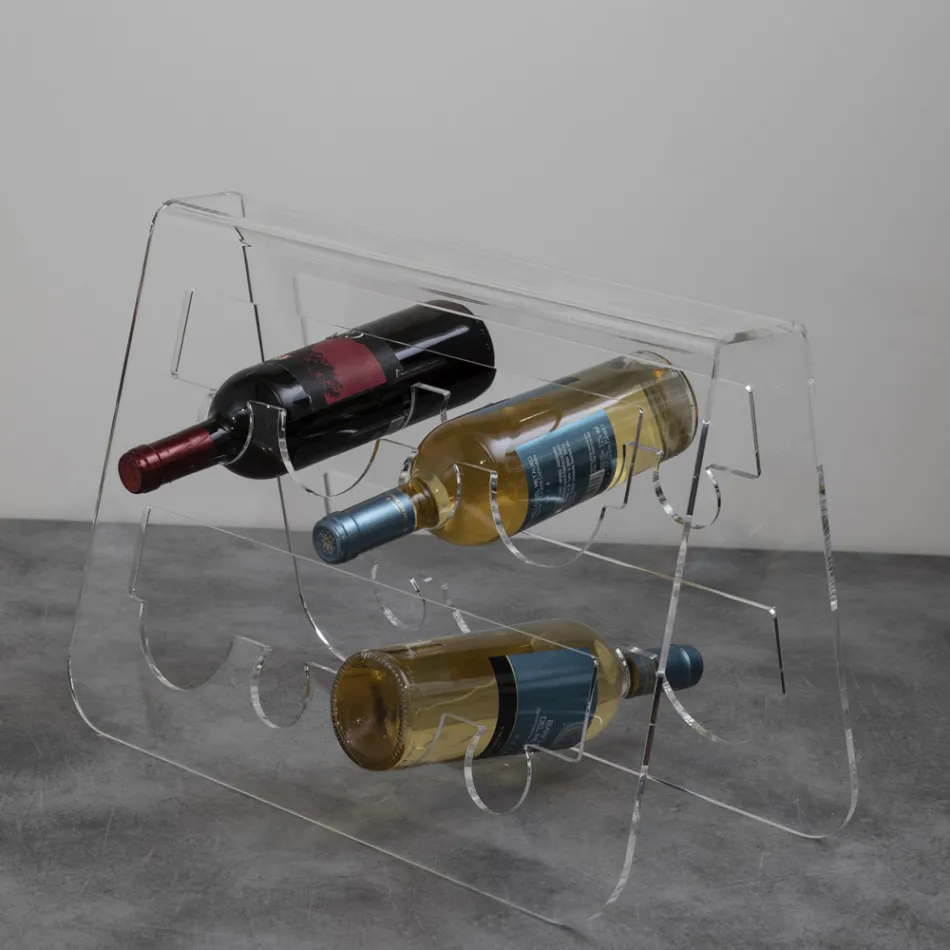 Portabottiglie Vino da Terra in Cristallo Acrilico Trasparente - Dappino Viadurini