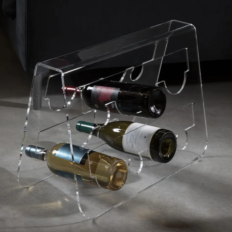 Portabottiglie Vino da Terra in Cristallo Acrilico Trasparente - Dappino Viadurini