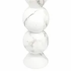 Portacandele Alto in Marmo Bianco di Carrara e Ottone Made in Italy - Oley Viadurini