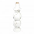 Portacandele in Marmo Bianco di Carrara e Ottone di Design Made in Italy - Oley