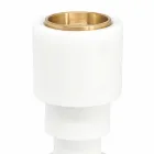 Portacandele Basso in Marmo Bianco di Carrara e Ottone Made in Italy - Benton Viadurini