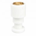 Portacandele Basso in Marmo Bianco di Carrara e Ottone Made in Italy - Benton