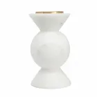 Portacandele di Design in Ottone e Marmo Bianco di Carrara Made in Italy - Bevis Viadurini