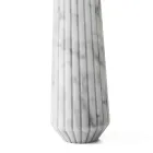 Portacandele in Marmo Bianco di Carrara a Righe e Ottone Made in Italy - Amenia Viadurini