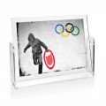 Portafoto Bifacciale in Plexiglass Trasparente Design Girevole 2 Pezzi - Miky