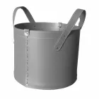 Portalegna cilindrico in cuoio rigenerato con ruote Tonda Firestyle Viadurini