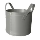 Portalegna cilindrico in cuoio rigenerato con ruote Tonda Firestyle Viadurini