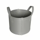 Portalegna cilindrico in cuoio rigenerato con ruote Tonda Firestyle Viadurini