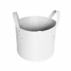 Portalegna cilindrico in cuoio rigenerato con ruote Tonda Firestyle Viadurini