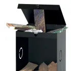Portalegna con 2 Vani Contenitori e Ripiano Superiore Made in Italy - Colibri Viadurini