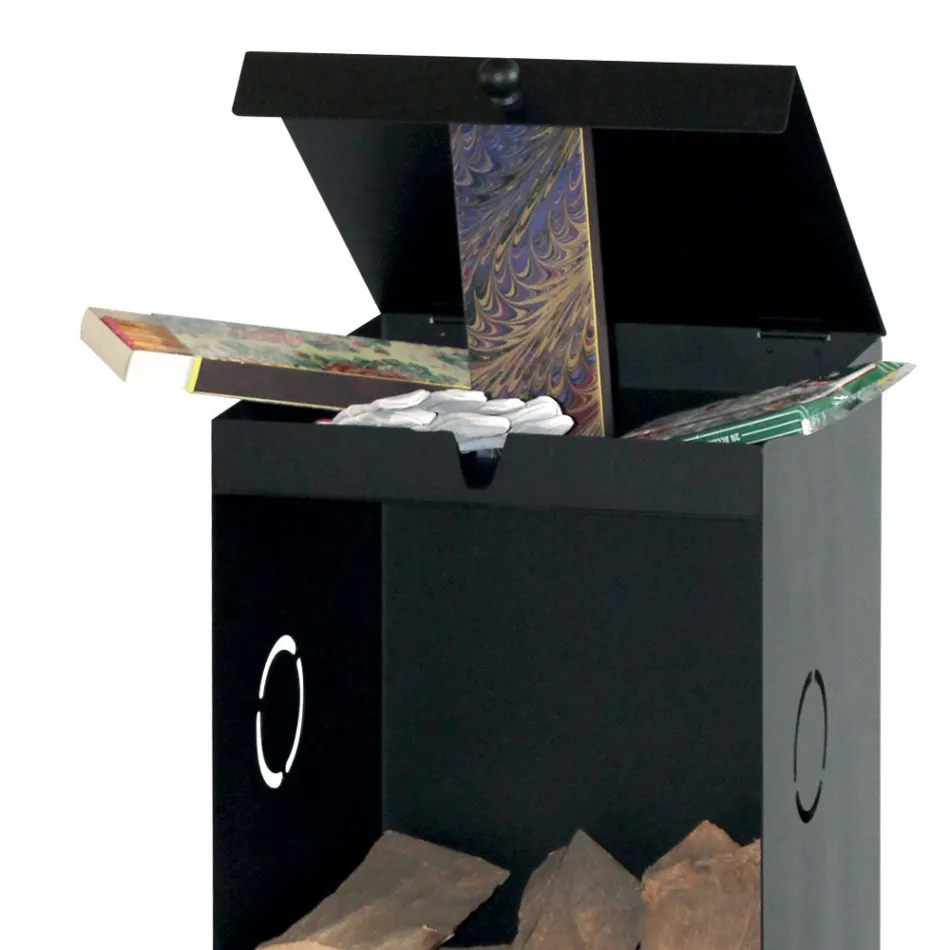 Portalegna con 2 Vani Contenitori e Ripiano Superiore Made in Italy - Colibri Viadurini