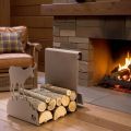 Portalegna da Interno in Acciaio Marrone Made in Italy con Attrezzi - Volturno
