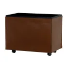 Portalegna di 2 Misure in Ecopelle Marrone Made in Italy - Formica Viadurini
