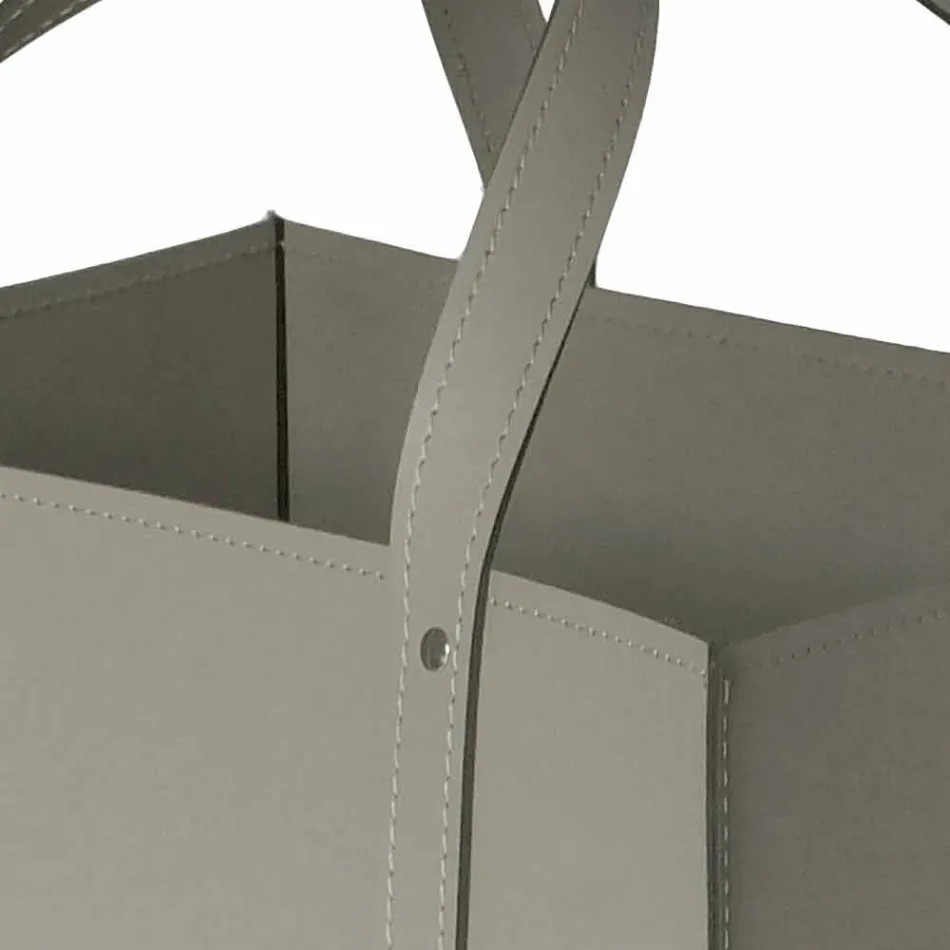 Portalegna di design in cuoio e multistrato Maneghe Viadurini