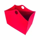 Portalegna in cuoio rigenerato con ruote WoodBag made in Italy Viadurini