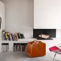 Portalegna in cuoio rigenerato con ruote WoodBag made in Italy
