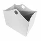 Portalegna in cuoio rigenerato con ruote WoodBag made in Italy Viadurini