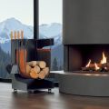 Portalegna in Ecopelle e Metallo con 4 Accessori Made in Italy - Cammello