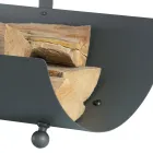 Portalegna in Metallo con Manico e 4 Piedini Made in Italy - Bufalo Viadurini