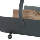 Portalegna in Metallo con Manico e 4 Piedini Made in Italy - Bufalo Viadurini