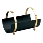 Portalegna in Ottone con 4 Piedini Made in Italy - Leone Viadurini