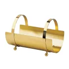 Portalegna in Ottone con 4 Piedini Made in Italy - Leone Viadurini