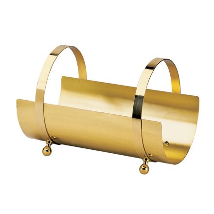 Portalegna in Ottone con 4 Piedini Made in Italy - Leone Viadurini