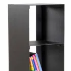 Portalegna Nero da Interno Moderno in Acciaio con Mensole Made in Italy - Cauro1 Viadurini