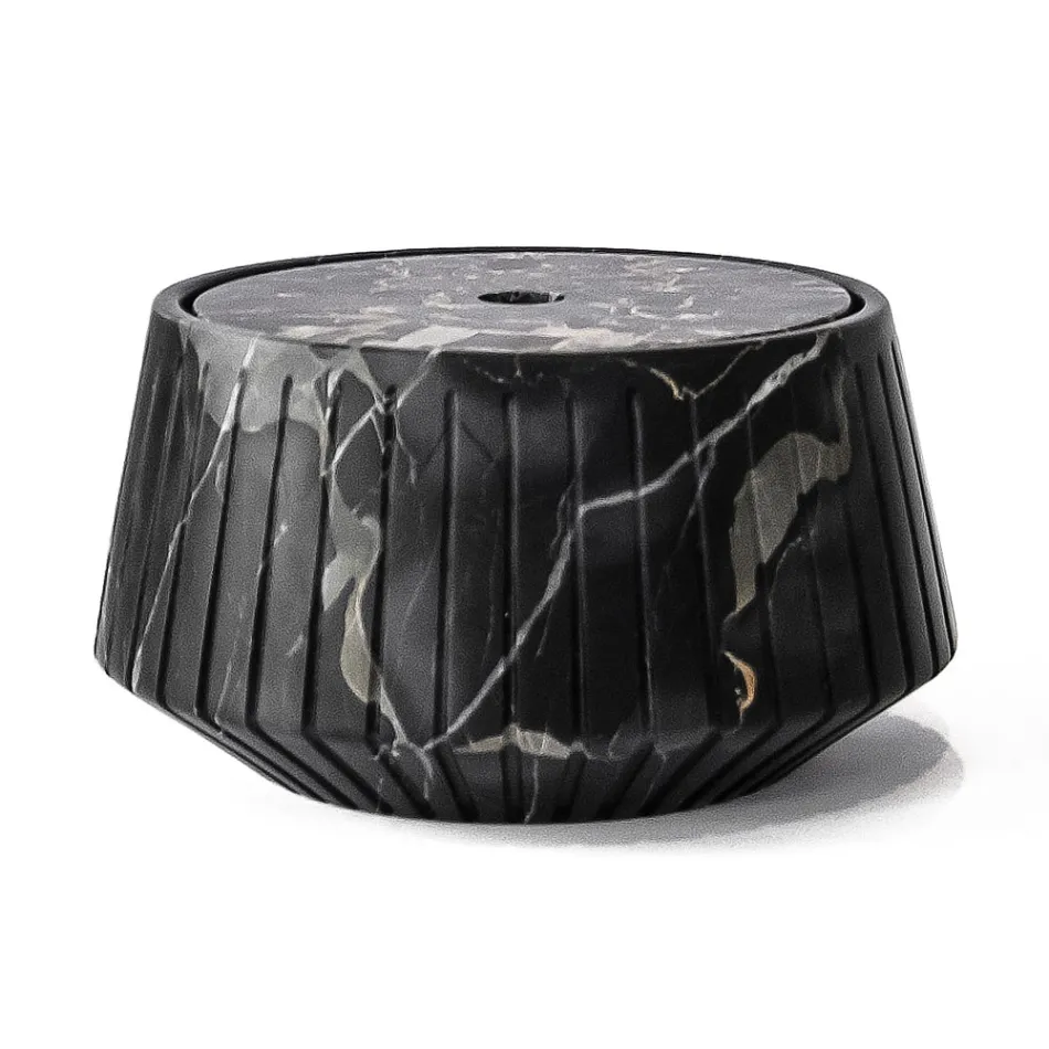 Portaoggetti a Righe Marmo Bianco Carrara o Nero Portoro Design - Cairo Viadurini
