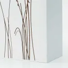 Portaombrelli Bianco in Legno Decorato Design Moderno Rettangolare - Filigrano Viadurini