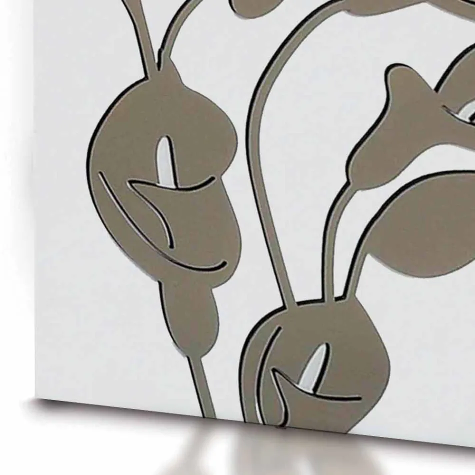 Portaombrelli in Legno Bianco Design Moderno con Decori Floreali - Caracalla Viadurini