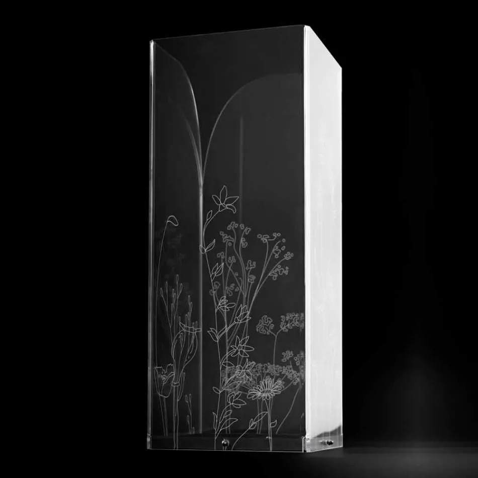 Portaombrelli Moderno in Plexiglass Nero o Trasparente con Incisione - Florinto Viadurini